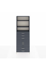 Arges Dolap 4 Raflı 5 Çekmeceli 2 Kapaklı 88x30x243 Antrasit-Antrasit