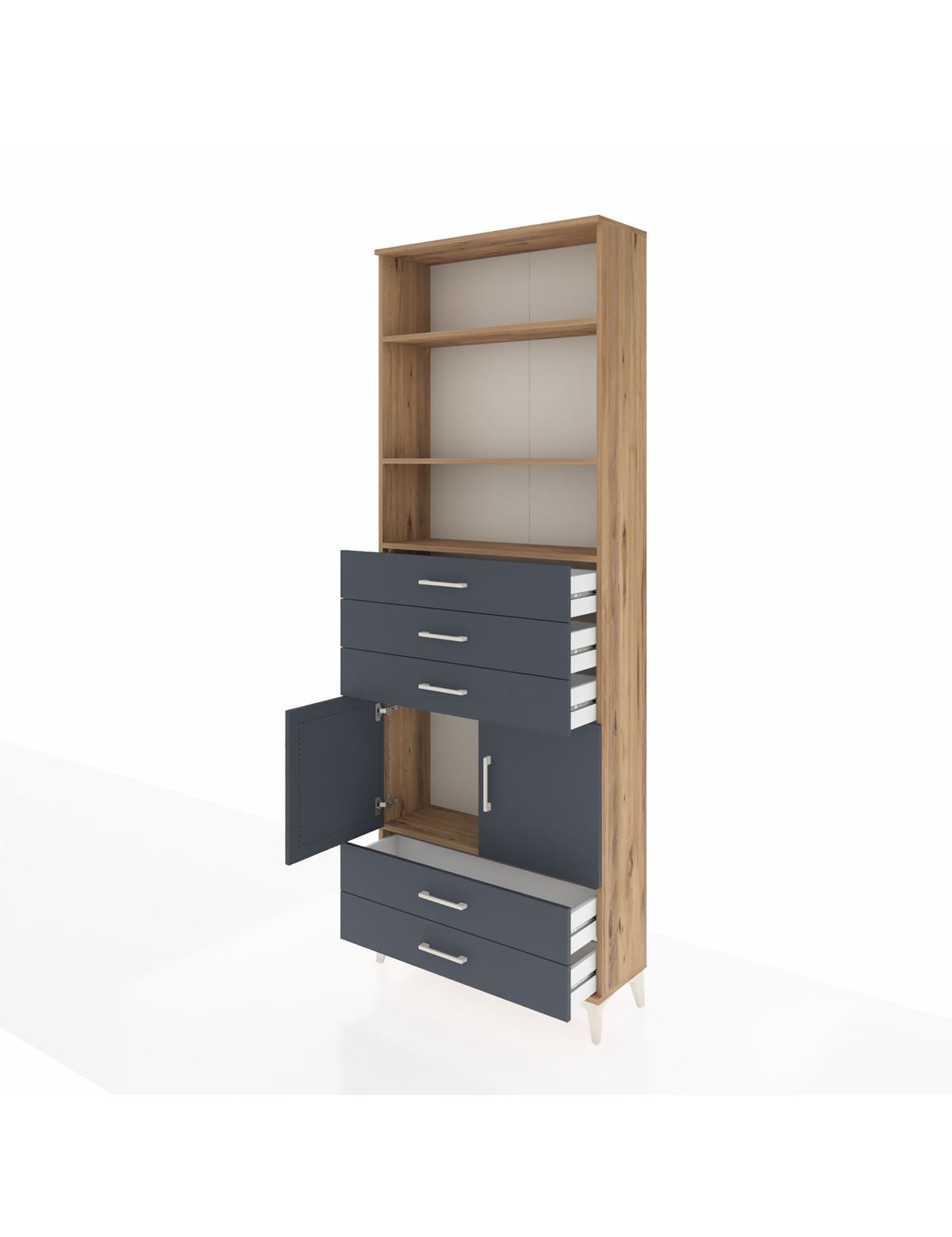 Arges Dolap 4 Raflı 5 Çekmeceli 2 Kapaklı 88x30x243 - S33M238V8A