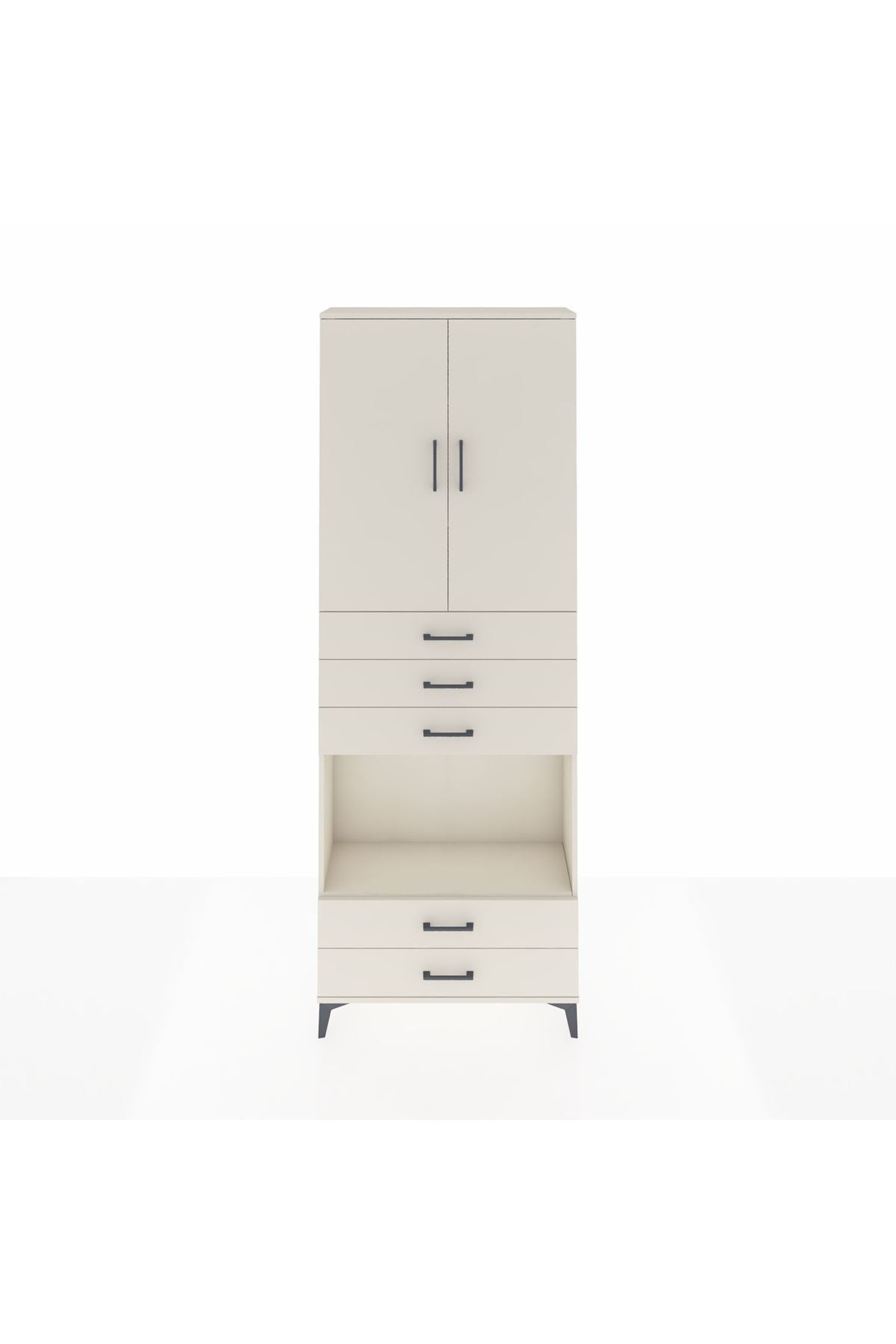 Arges Dolap 4 Raflı 5 Çekmeceli 2 Kapaklı 88x30x243 Aytaşı-Aytaşı