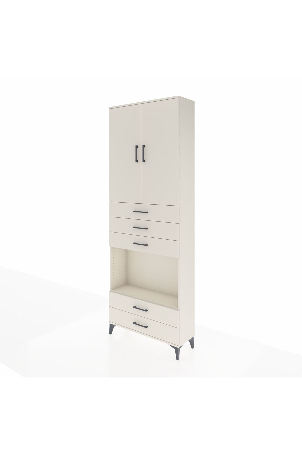 Arges Dolap 4 Raflı 5 Çekmeceli 2 Kapaklı 88x30x243 Aytaşı-Aytaşı