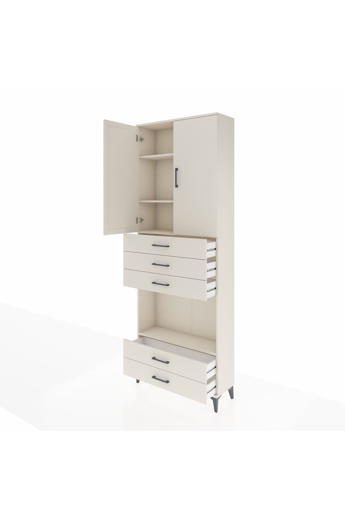 Arges Dolap 4 Raflı 5 Çekmeceli 2 Kapaklı 88x30x243 Aytaşı-Aytaşı