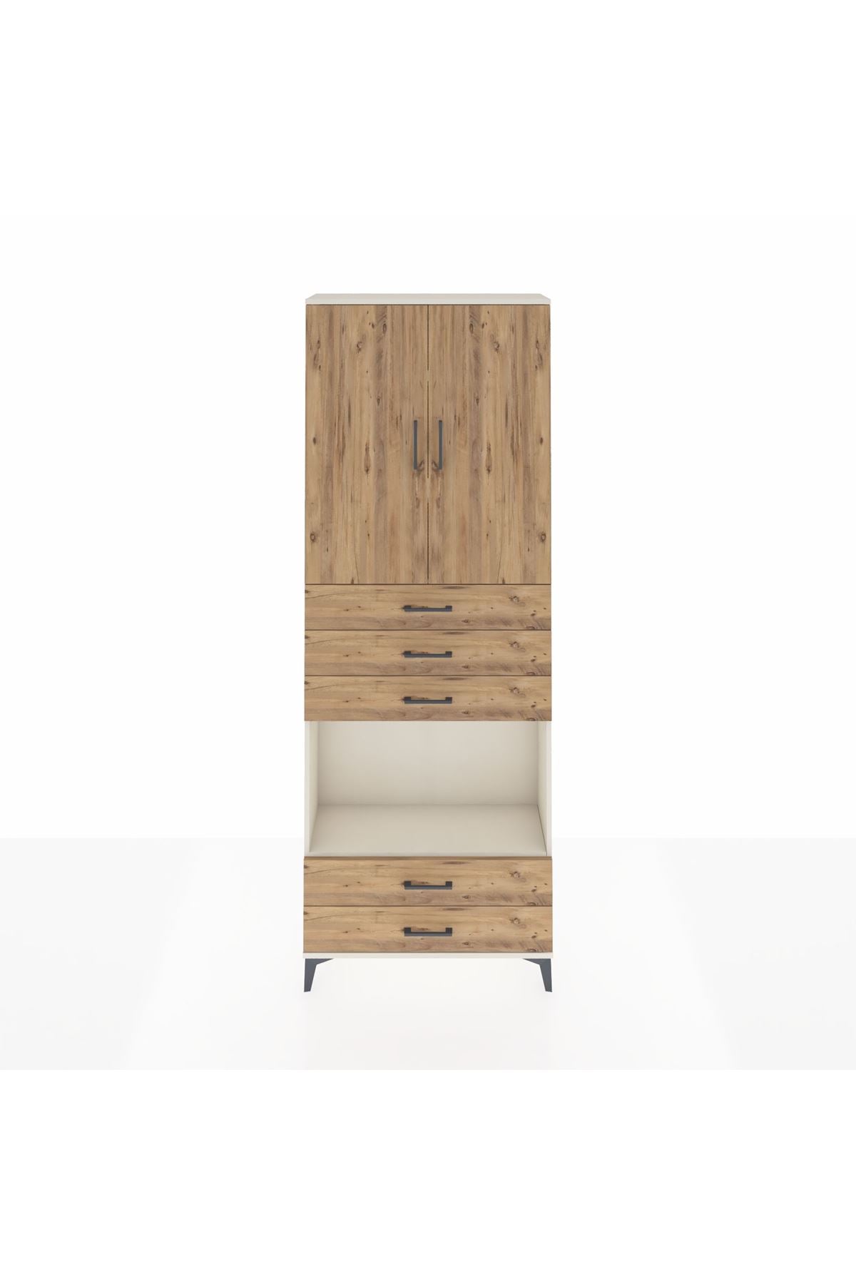 Arges Dolap 4 Raflı 5 Çekmeceli 2 Kapaklı 88x30x243 - S33M239V3A