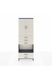 Arges Dolap 4 Raflı 5 Çekmeceli 2 Kapaklı 88x30x243 Antrasit-Aytaşı