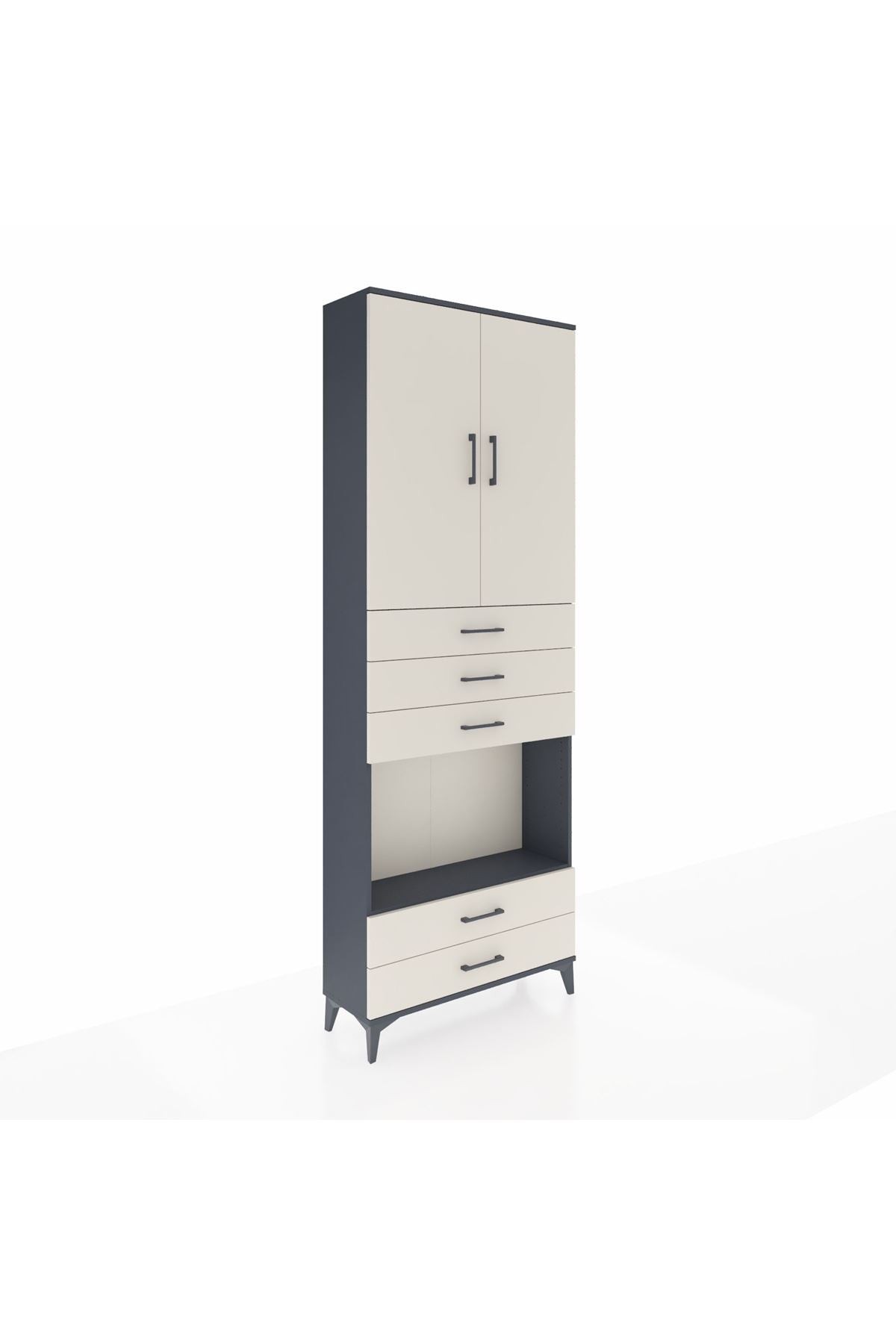 Arges Dolap 4 Raflı 5 Çekmeceli 2 Kapaklı 88x30x243 - S33M239V4A
