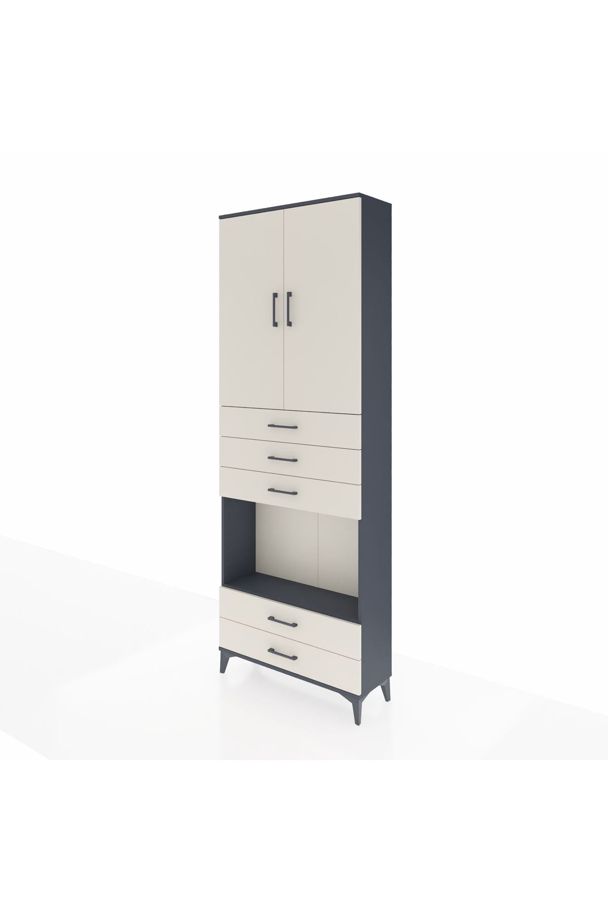 Arges Dolap 4 Raflı 5 Çekmeceli 2 Kapaklı 88x30x243 - S33M239V4A