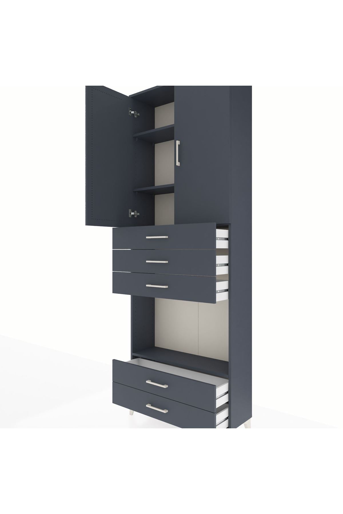 Arges Dolap 4 Raflı 5 Çekmeceli 2 Kapaklı 88x30x243 - S33M239V5A