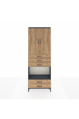 Arges Dolap 4 Raflı 5 Çekmeceli 2 Kapaklı 88x30x243