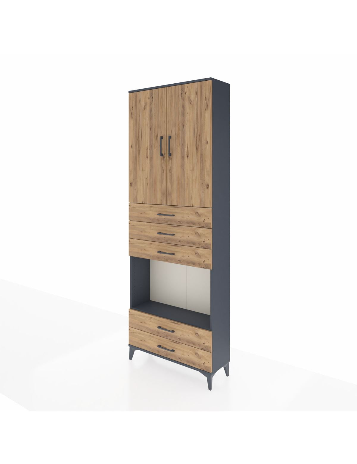 Arges Dolap 4 Raflı 5 Çekmeceli 2 Kapaklı 88x30x243 - S33M239V6A