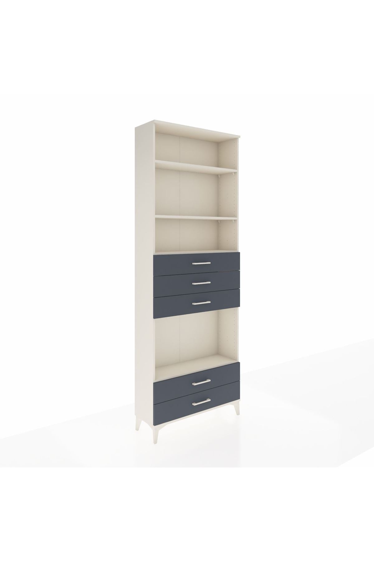 Arges Dolap 4 Raflı 5 Çekmeceli 88x30x243 Aytaşı-Antrasit