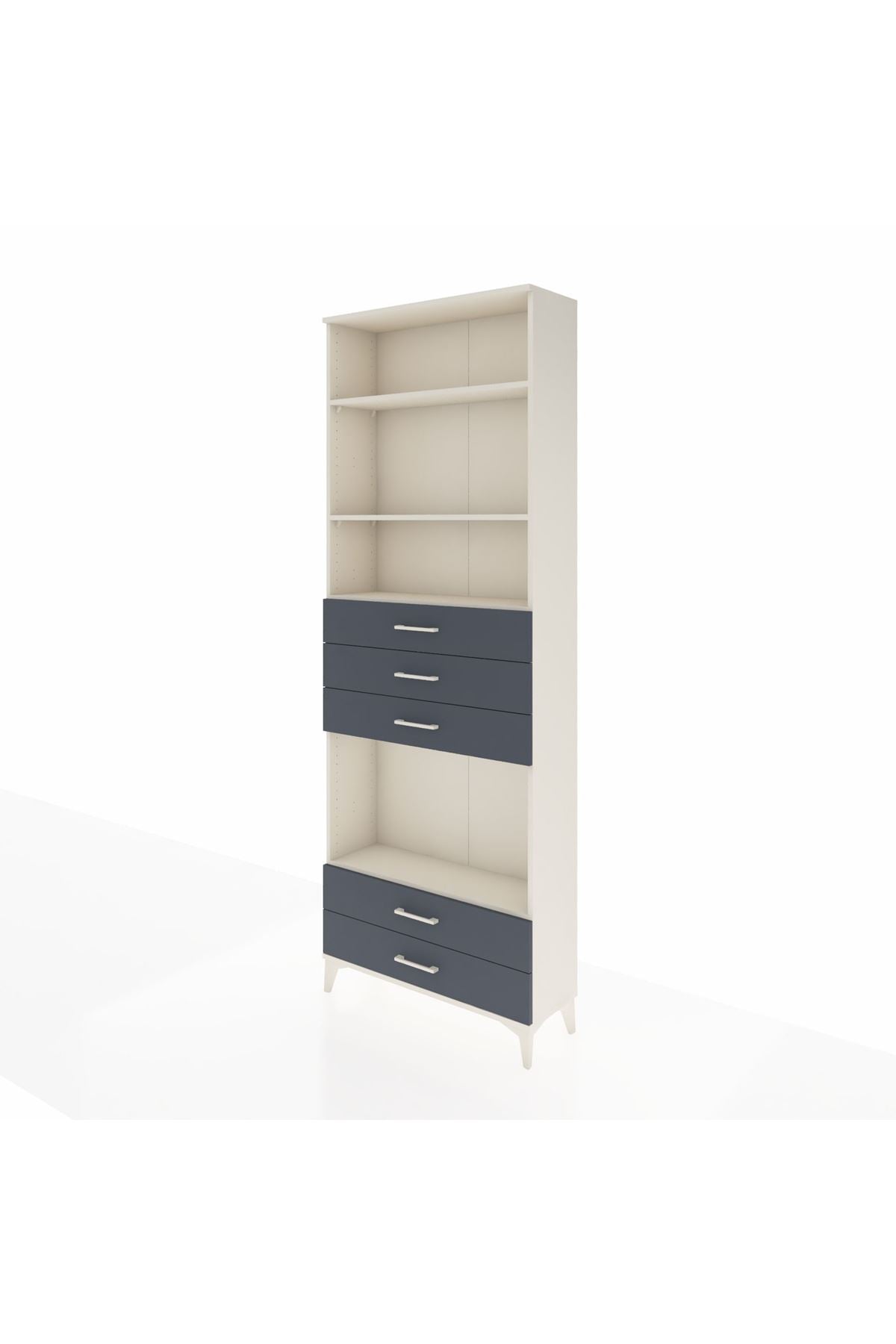 Arges Dolap 4 Raflı 5 Çekmeceli 88x30x243 Aytaşı-Antrasit