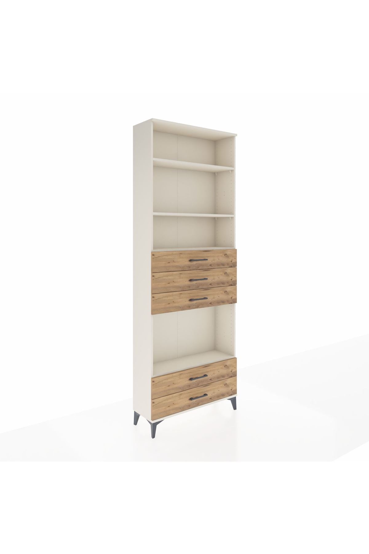 Arges Dolap 4 Raflı 5 Çekmeceli 88x30x243 Aytaşı-Çam