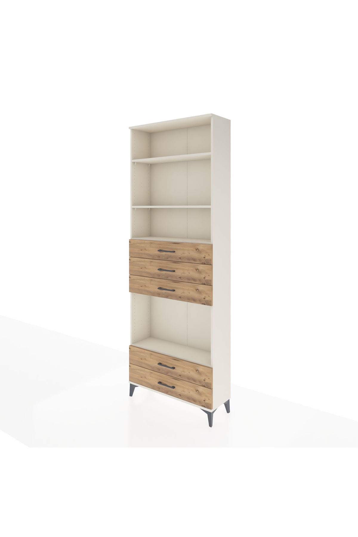 Arges Dolap 4 Raflı 5 Çekmeceli 88x30x243 Aytaşı-Çam