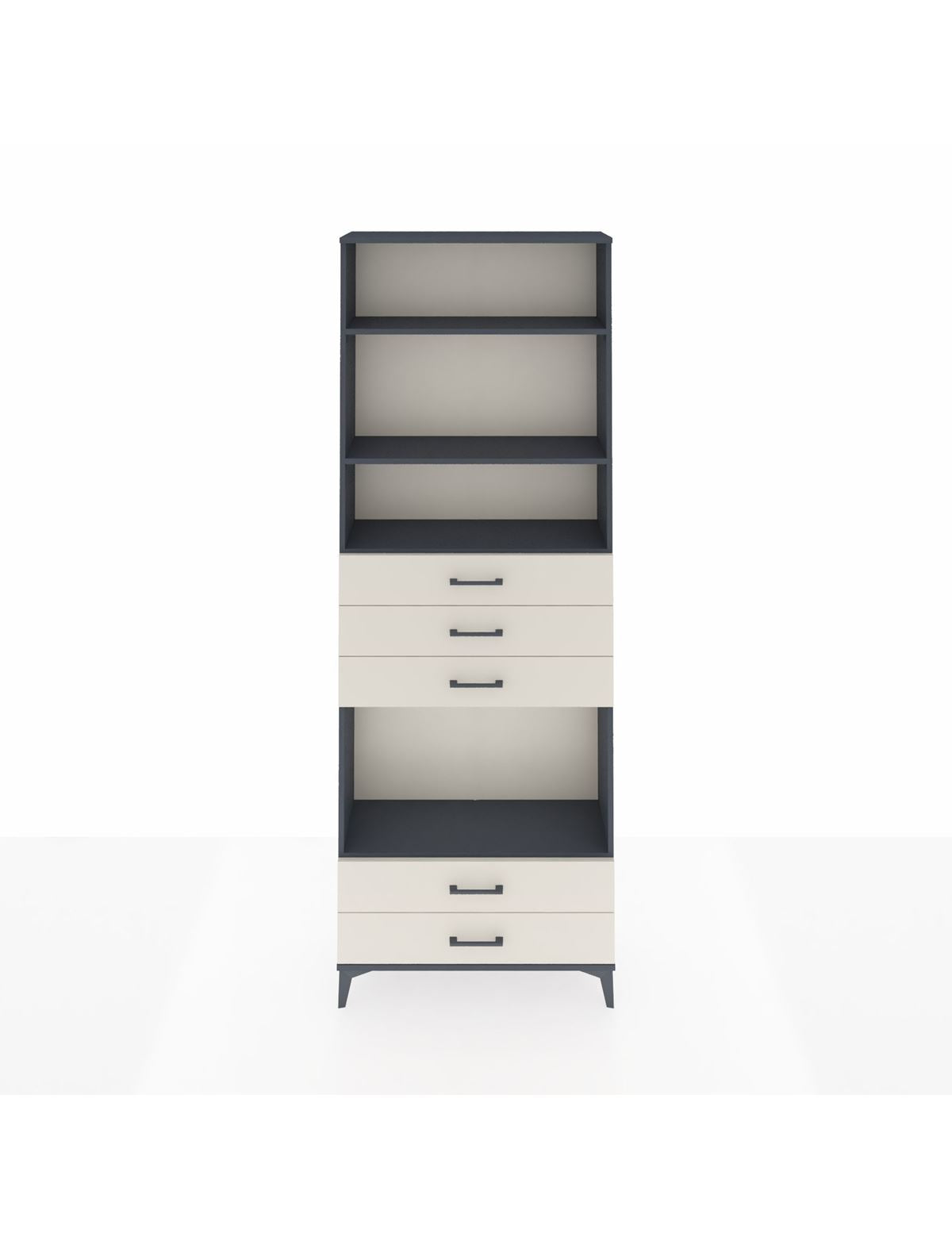 Arges Dolap 4 Raflı 5 Çekmeceli 88x30x243 Antrasit-Aytaşı