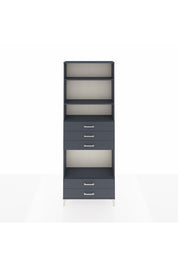 Arges Dolap 4 Raflı 5 Çekmeceli 88x30x243 Antrasit-Antrasit