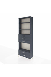 Arges Dolap 4 Raflı 5 Çekmeceli 88x30x243 Antrasit-Antrasit