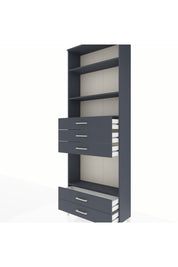 Arges Dolap 4 Raflı 5 Çekmeceli 88x30x243 Antrasit-Antrasit