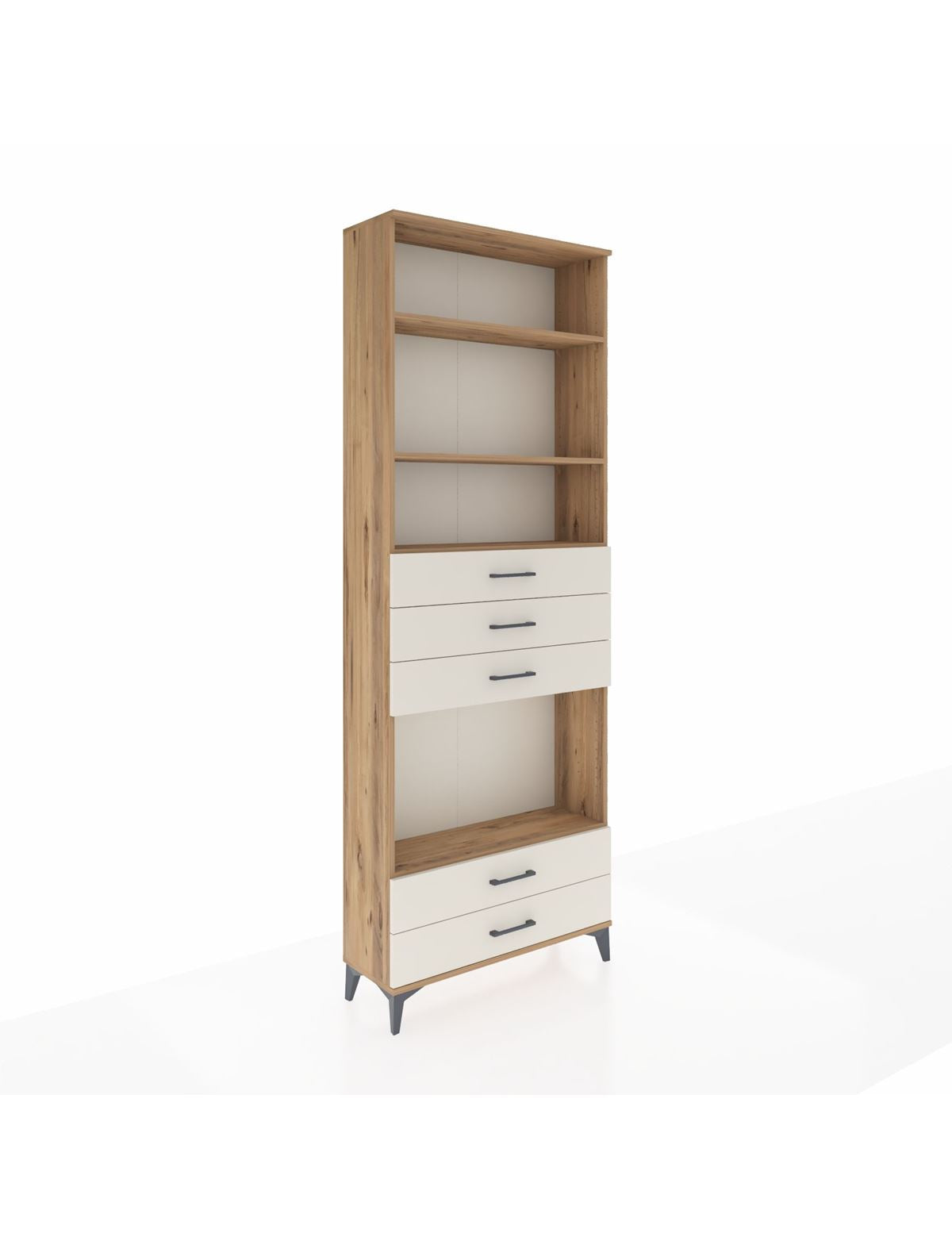 Arges Dolap 4 Raflı 5 Çekmeceli 88x30x243 Çam-Aytaşı