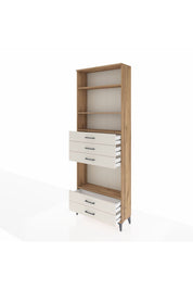 Arges Dolap 4 Raflı 5 Çekmeceli 88x30x243 Çam-Aytaşı