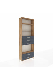 Arges Dolap 4 Raflı 5 Çekmeceli 88x30x243 Çam-Antrasit