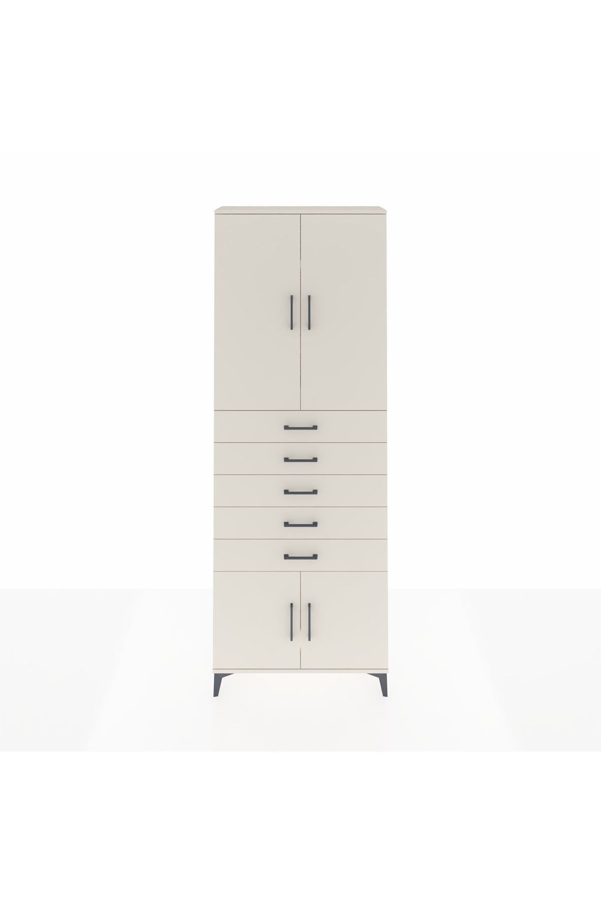 Arges Dolap 3 Raflı 5 Çekmeceli 4 Kapaklı 88x30x243 Aytaşı-Aytaşı