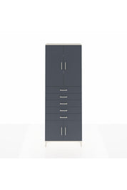 Arges Dolap 3 Raflı 5 Çekmeceli 4 Kapaklı 88x30x243 Aytaşı-Antrasit