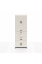 Arges Dolap 3 Raflı 5 Çekmeceli 4 Kapaklı 88x30x243 Antrasit-Aytaşı