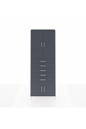 Arges Dolap 3 Raflı 5 Çekmeceli 4 Kapaklı 88x30x243 Antrasit-Antrasit