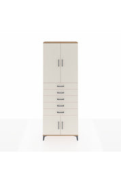 Arges Dolap 3 Raflı 5 Çekmeceli 4 Kapaklı 88x30x243 Çam-Aytaşı