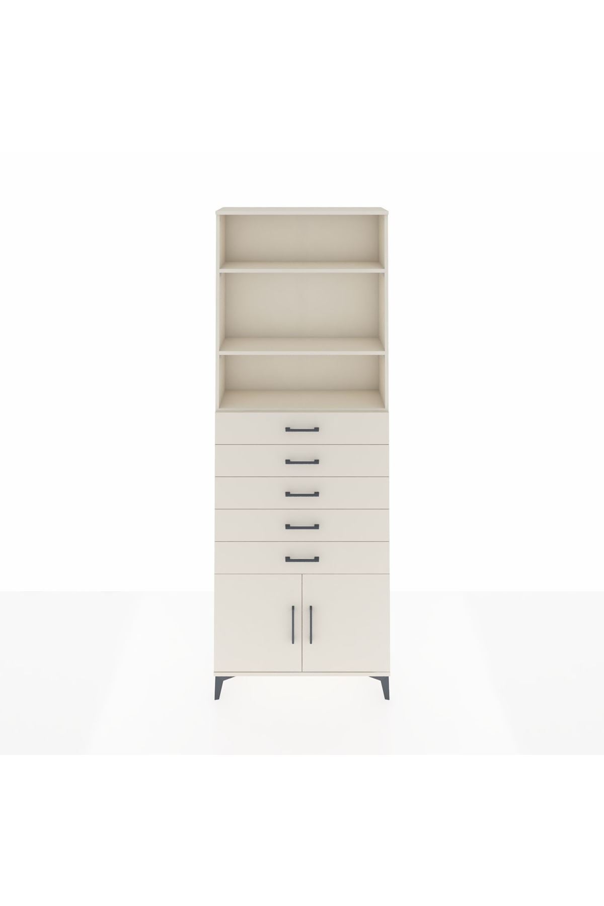 Arges Dolap 3 Raflı 5 Çekmeceli 2 Kapaklı 88x30x243 Aytaşı-Aytaşı