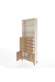 Arges Dolap 3 Raflı 5 Çekmeceli 2 Kapaklı 88x30x243 Aytaşı-Çam