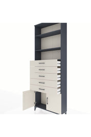 Arges Dolap 3 Raflı 5 Çekmeceli 2 Kapaklı 88x30x243 Antrasit-Aytaşı