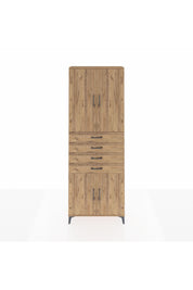 Arges Dolap 3 Raflı 4 Çekmeceli 4 Kapaklı 88x30x243 Çam-Çam