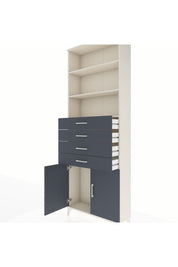 Arges Dolap 3 Raflı 4 Çekmeceli 2 Kapaklı 88x30x243 Aytaşı-Antrasit