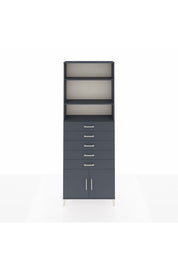 Arges Dolap 3 Raflı 5 Çekmeceli 2 Kapaklı 88x30x243 Antrasit-Antrasit