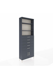 Arges Dolap 3 Raflı 5 Çekmeceli 2 Kapaklı 88x30x243 Antrasit-Antrasit