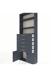 Arges Dolap 3 Raflı 5 Çekmeceli 2 Kapaklı 88x30x243 Antrasit-Antrasit