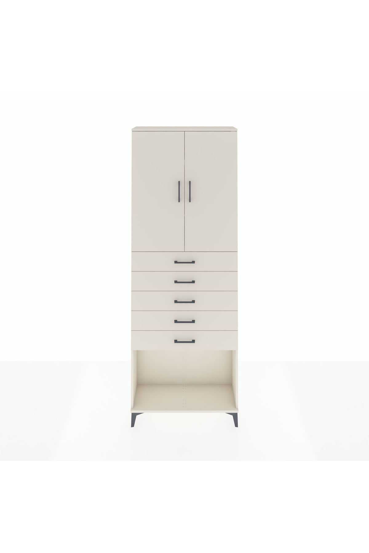 Arges Dolap 3 Raflı 5 Çekmeceli 2 Kapaklı 88x30x243 Aytaşı-Aytaşı