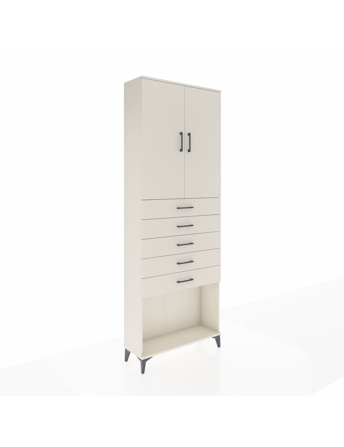 Arges Dolap 3 Raflı 5 Çekmeceli 2 Kapaklı 88x30x243 Aytaşı-Aytaşı