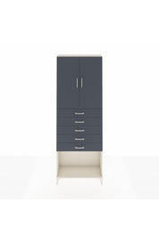 Arges Dolap 3 Raflı 5 Çekmeceli 2 Kapaklı 88x30x243 Aytaşı-Antrasit