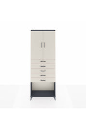 Arges Dolap 3 Raflı 5 Çekmeceli 2 Kapaklı 88x30x243 Antrasit-Aytaşı