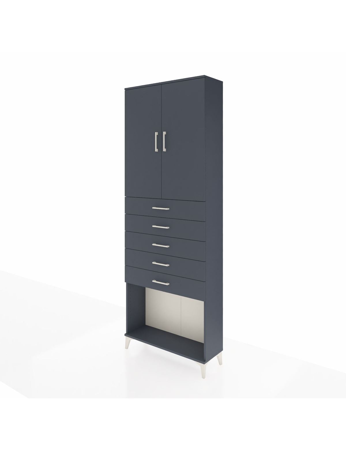 Arges Dolap 3 Raflı 5 Çekmeceli 2 Kapaklı 88x30x243 - S33M243V5A
