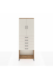 Arges Dolap 3 Raflı 5 Çekmeceli 2 Kapaklı 88x30x243 Çam-Aytaşı