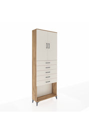 Arges Dolap 3 Raflı 5 Çekmeceli 2 Kapaklı 88x30x243 Çam-Aytaşı