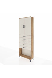 Arges Dolap 3 Raflı 5 Çekmeceli 2 Kapaklı 88x30x243 Çam-Aytaşı