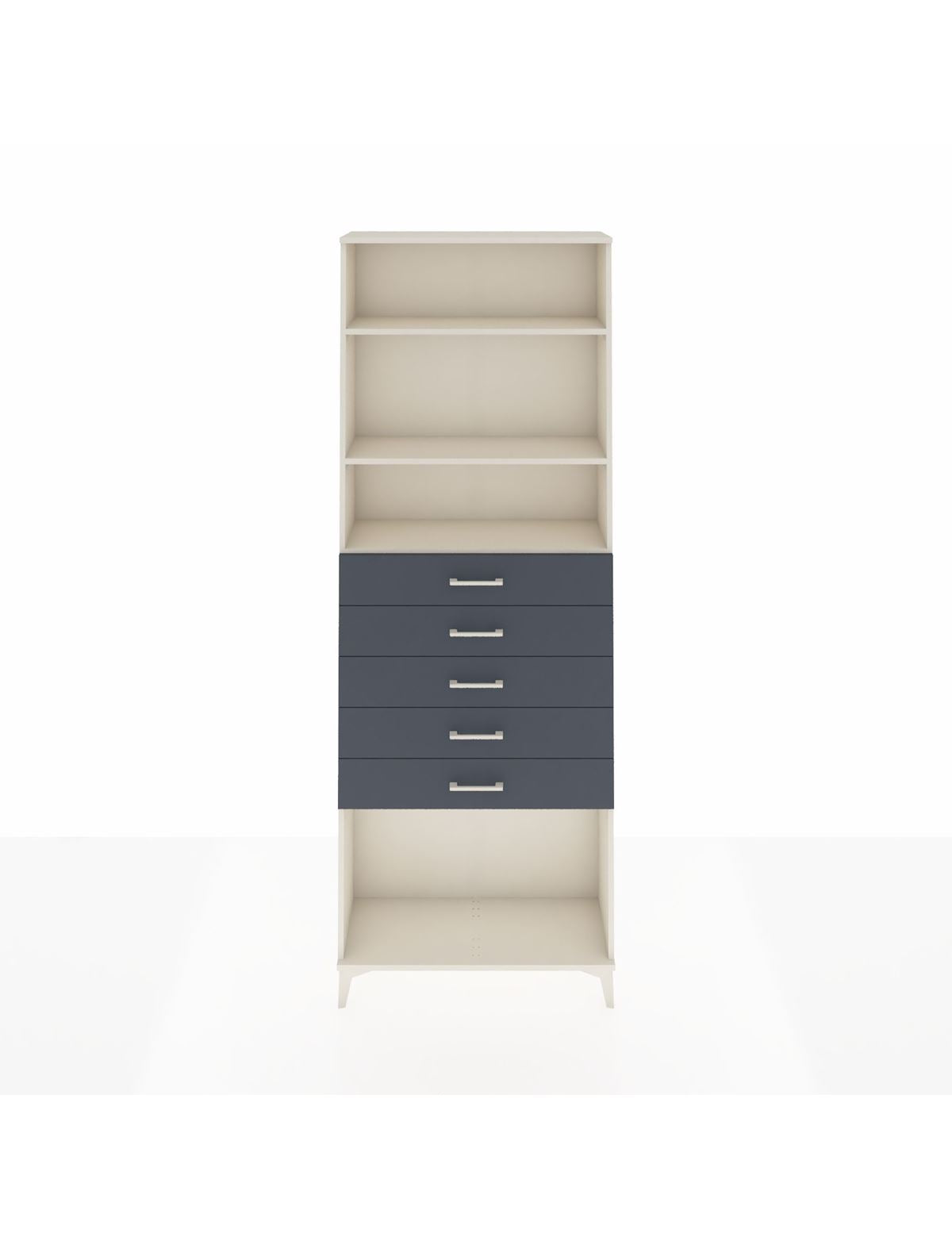 Arges Dolap 3 Raflı 5 Çekmeceli 88x30x243 Aytaşı-Antrasit