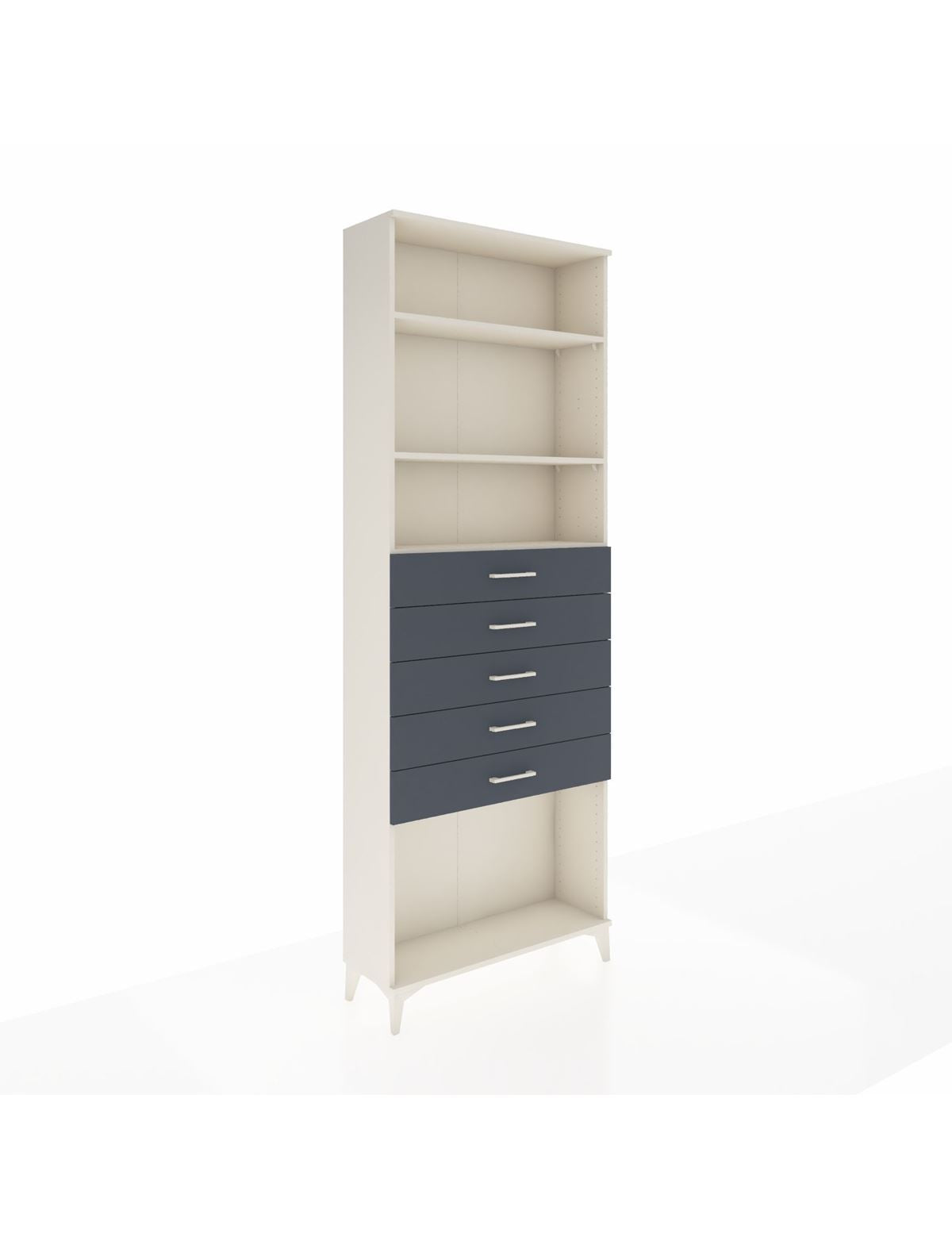 Arges Dolap 3 Raflı 5 Çekmeceli 88x30x243 Aytaşı-Antrasit