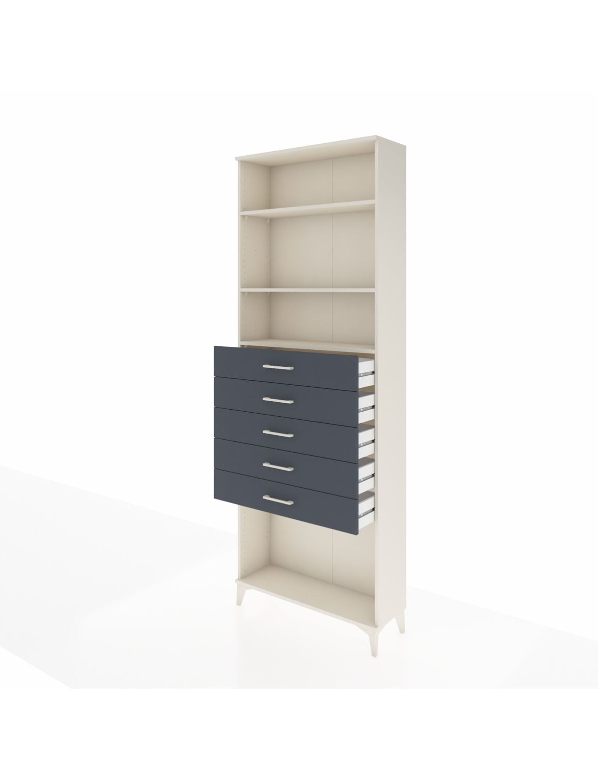 Arges Dolap 3 Raflı 5 Çekmeceli 88x30x243 - S33M244V2A