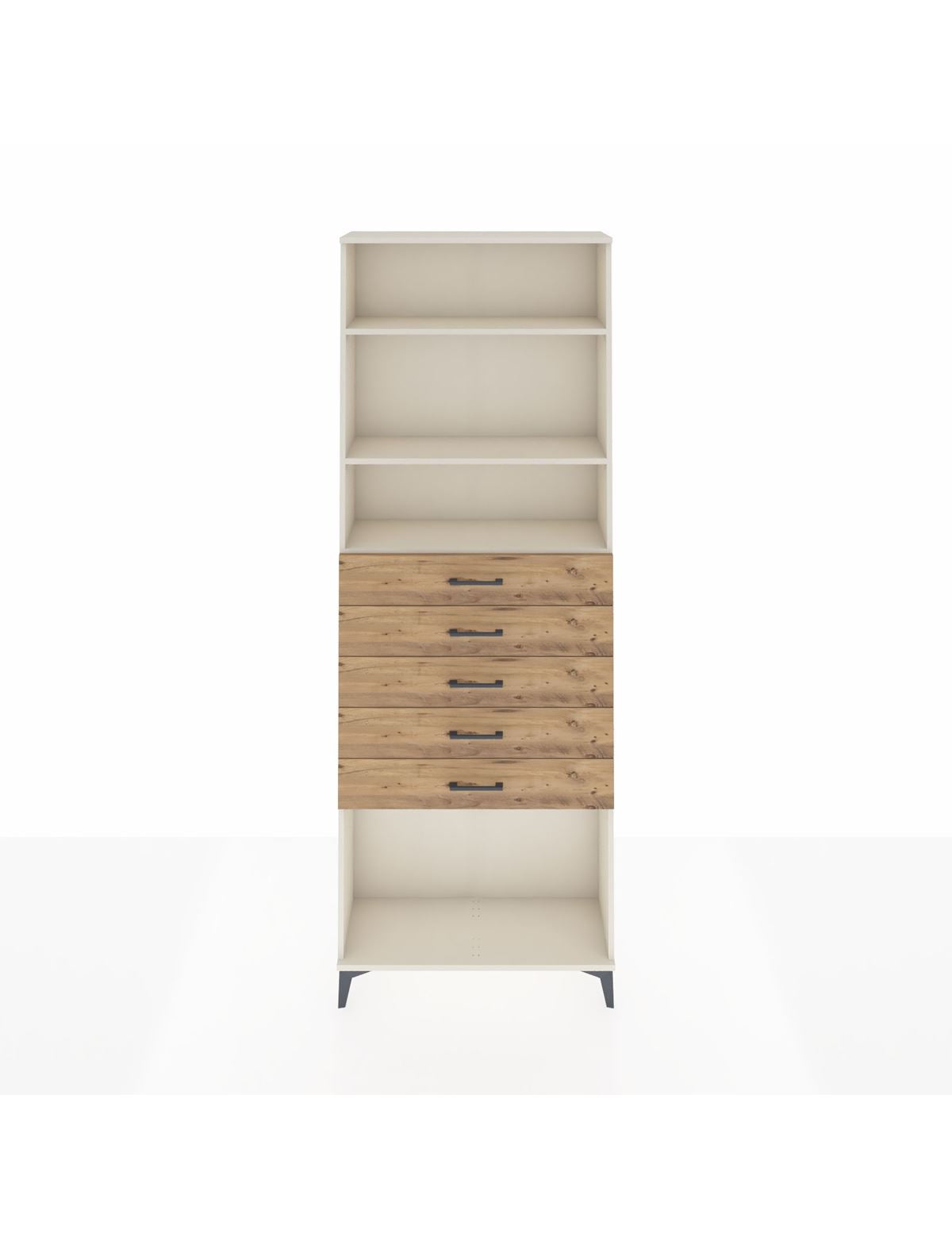 Arges Dolap 3 Raflı 5 Çekmeceli 88x30x243 Aytaşı-Çam