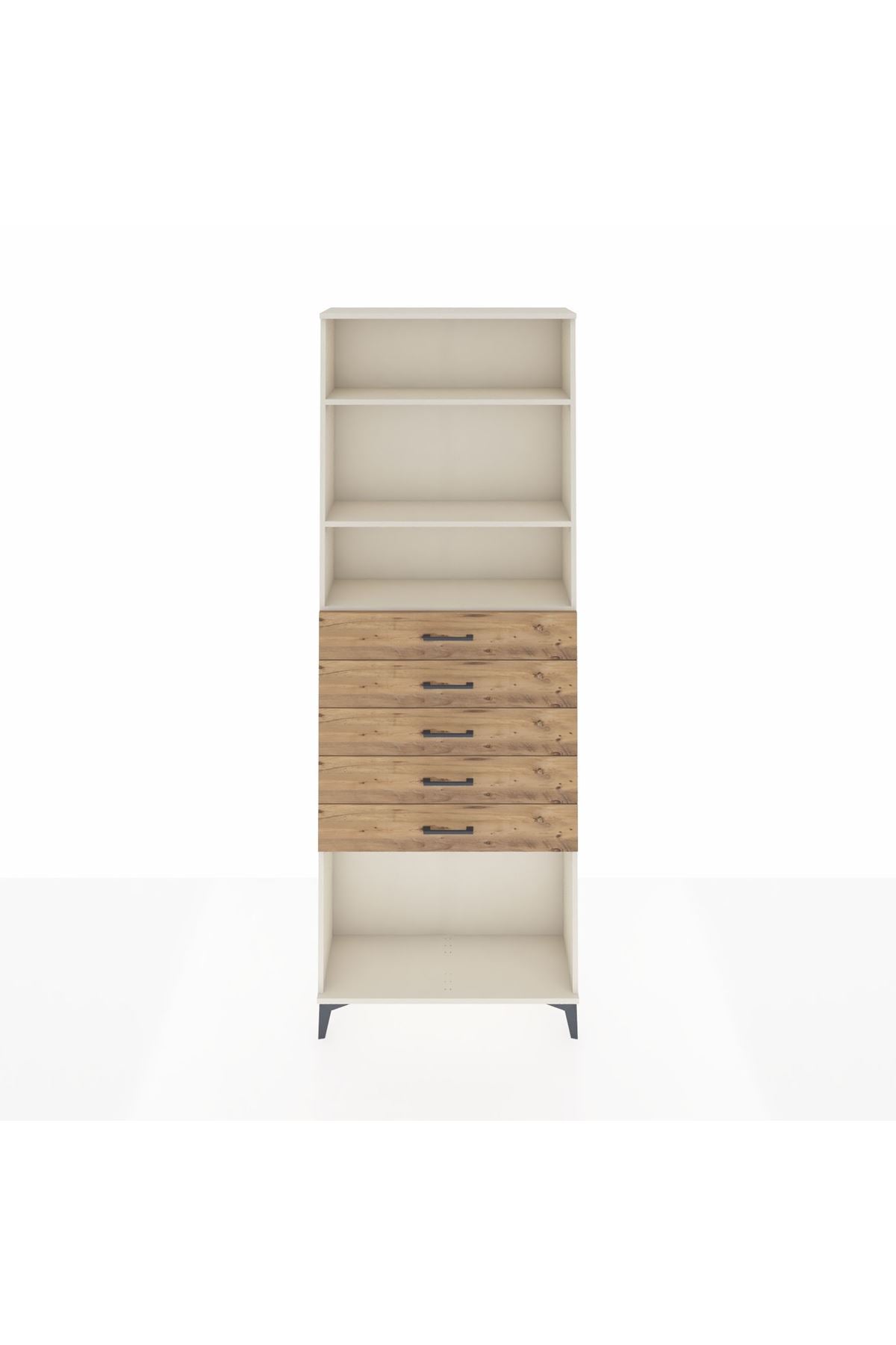 Arges Dolap 3 Raflı 5 Çekmeceli 88x30x243 Aytaşı-Çam