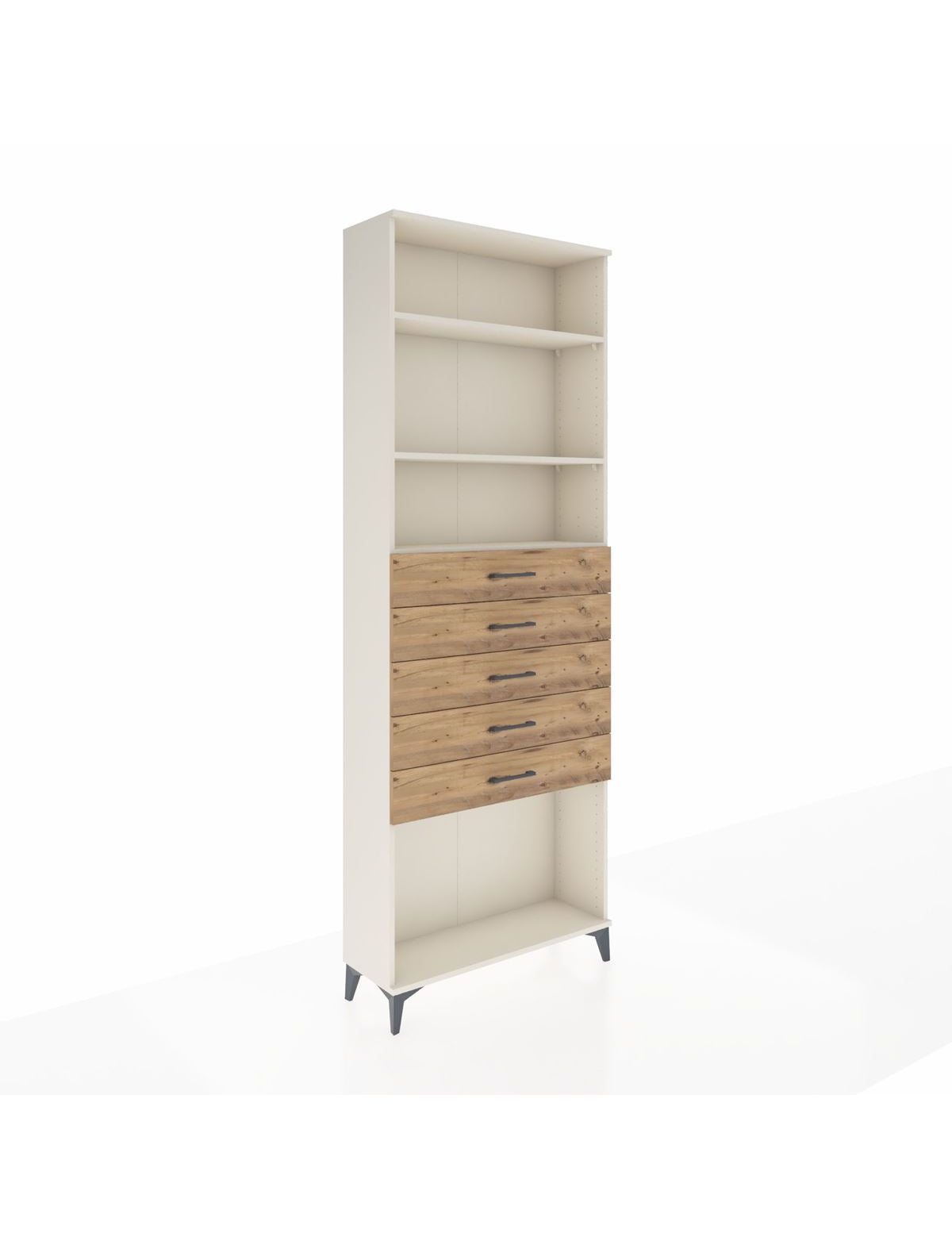 Arges Dolap 3 Raflı 5 Çekmeceli 88x30x243 Aytaşı-Çam